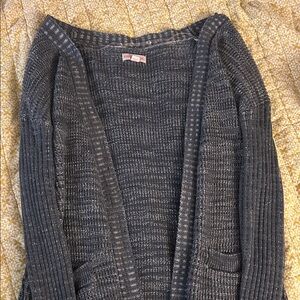Knox Rose Charcoal Gray Open-Front Knit Cardigan
